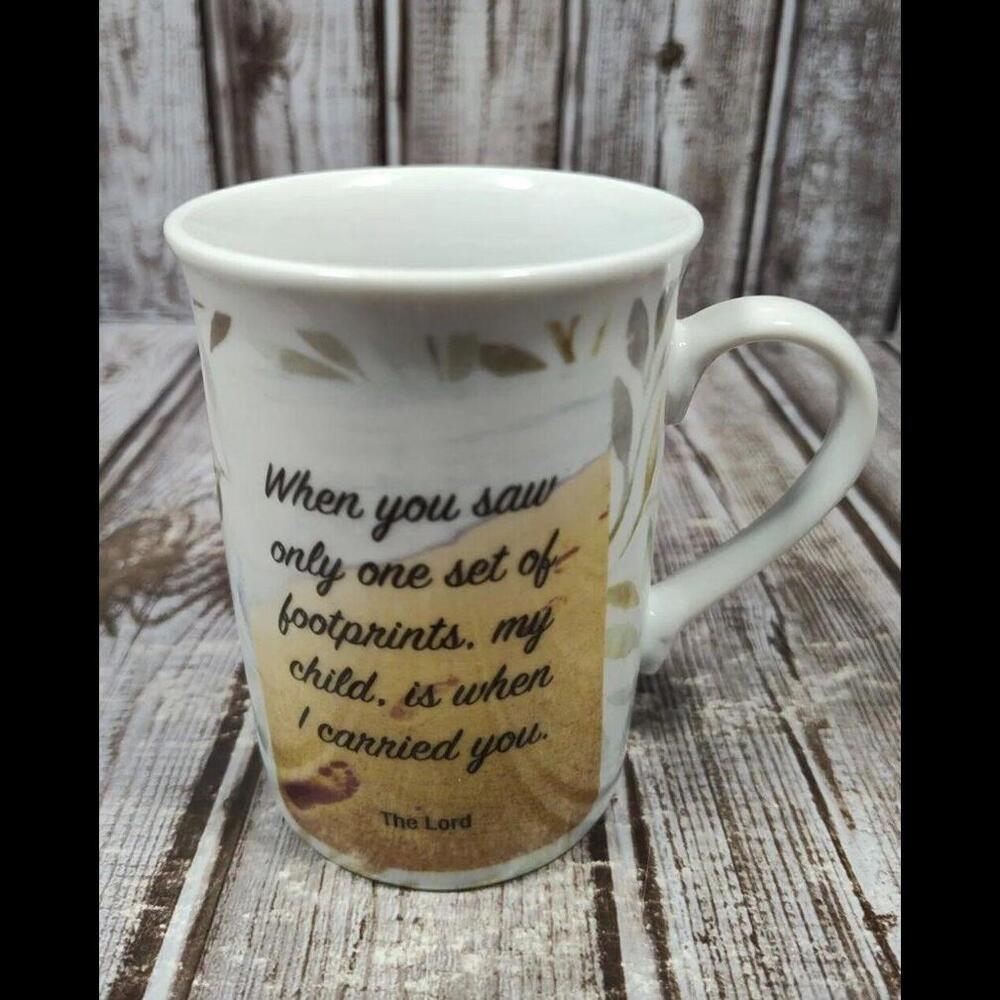 Bay Island Coffee Cup Footprints In The Sand Inspirational Quote 8 Oz